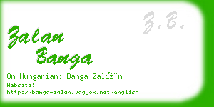 zalan banga business card